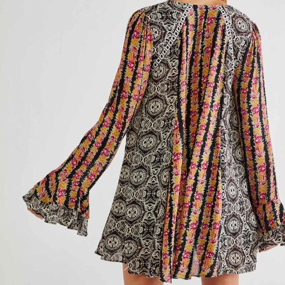 NWT: Free People Falling Into You Multi Print Floral Print Tunic Top/Dress - Picture 2 of 7